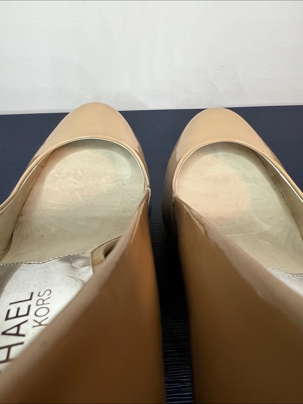 Michael Kors Nude  Patent Leather Platform Stiletto Pumps - Womens Heels Size 8